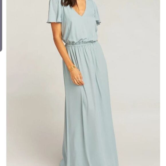 Show Me Your Mumu Michelle maxi silver sage dress - Picture 1 of 5